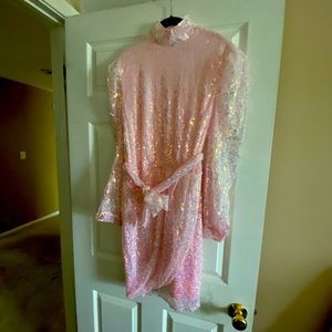 Club L London sequin dress in iridescent lilac